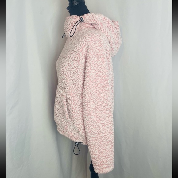 Victoria’s Secret PINK Teddy Sherpa Pull-Over Hoodie w/ Logo Drawcords - Picture 4 of 12